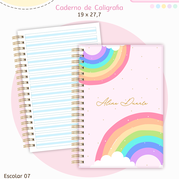 Arquivo Encadernação Kit Escolar - Arco-íris 4