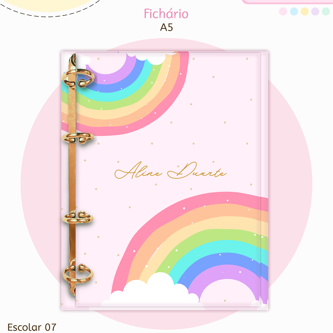 Arquivo Encadernação Kit Escolar - Arco-íris 6