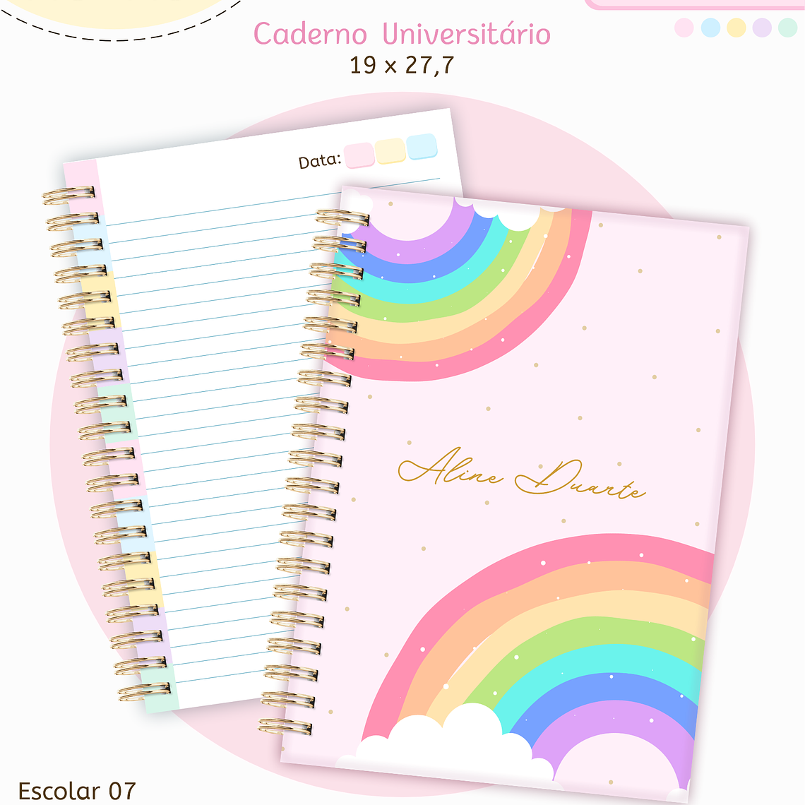 Arquivo Encadernação Kit Escolar - Arco-íris 7