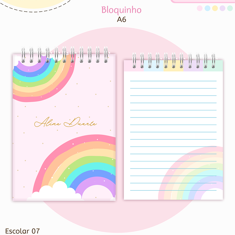 Arquivo Encadernação Kit Escolar - Arco-íris 10