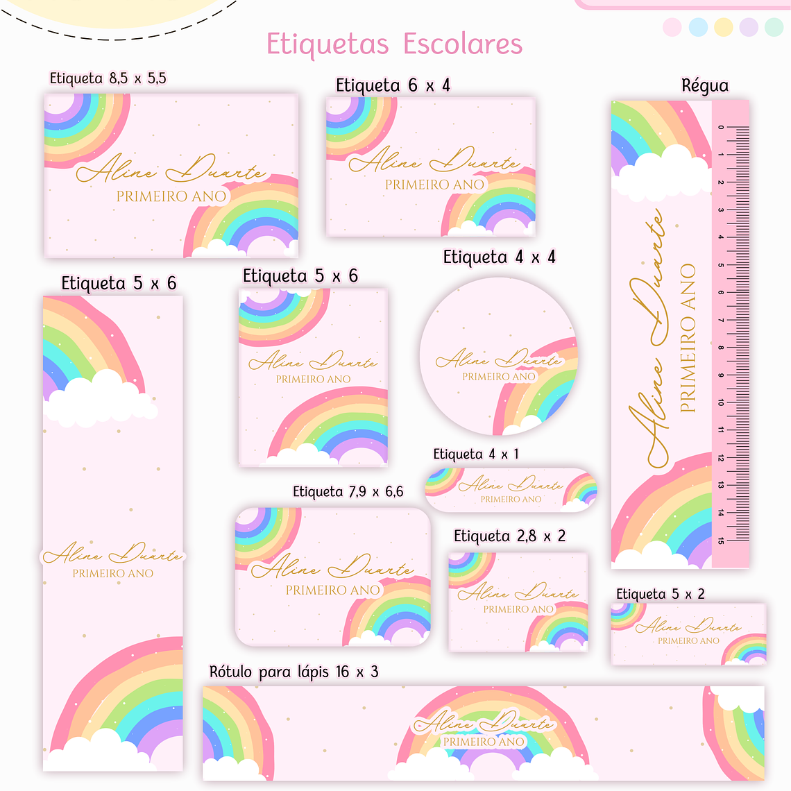 Arquivo Encadernação Kit Escolar - Arco-íris 11