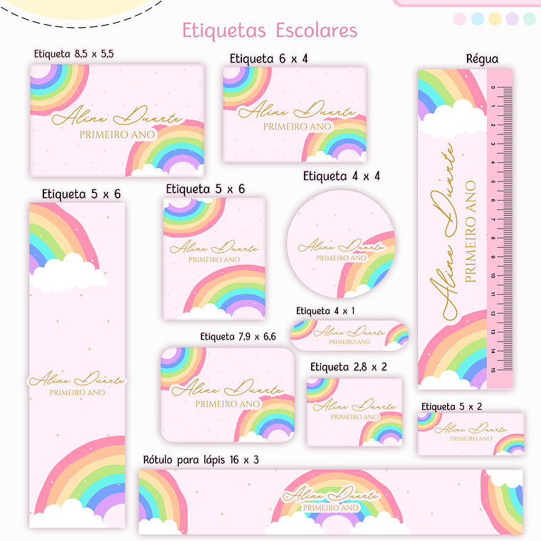 Arquivo Encadernação Kit Escolar - Arco-íris 11