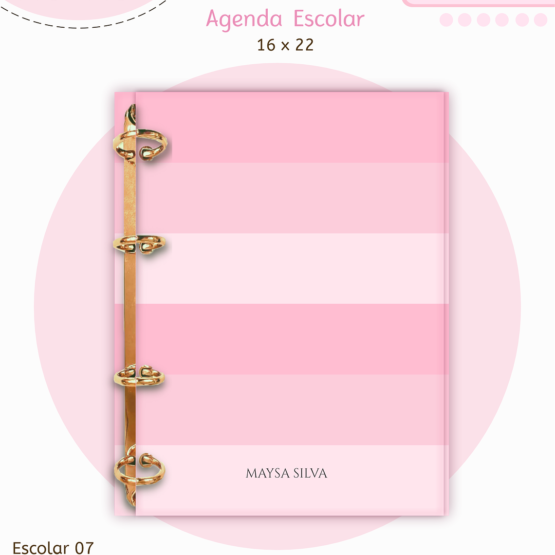 Arquivo Encadernação Kit Escolar - Rosa Neutro 4