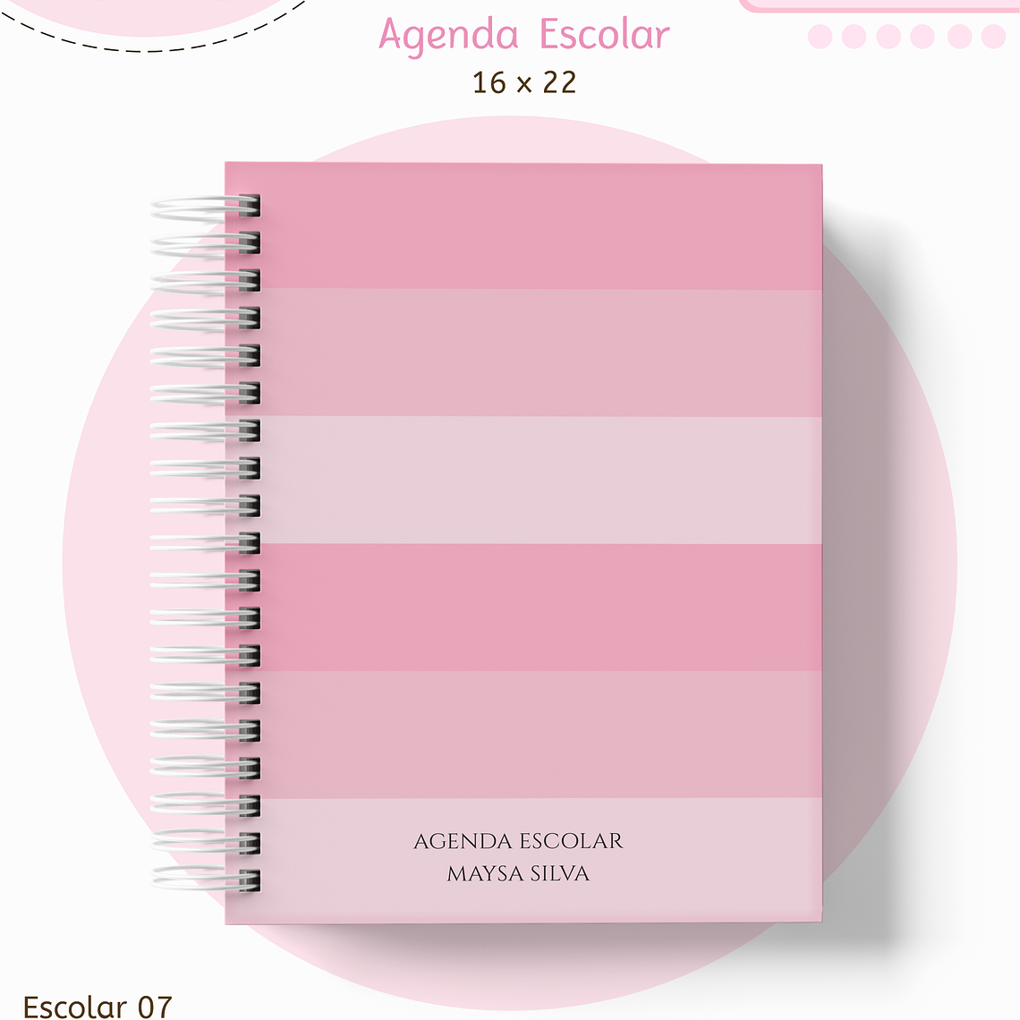 Arquivo Encadernação Kit Escolar - Rosa Neutro 5