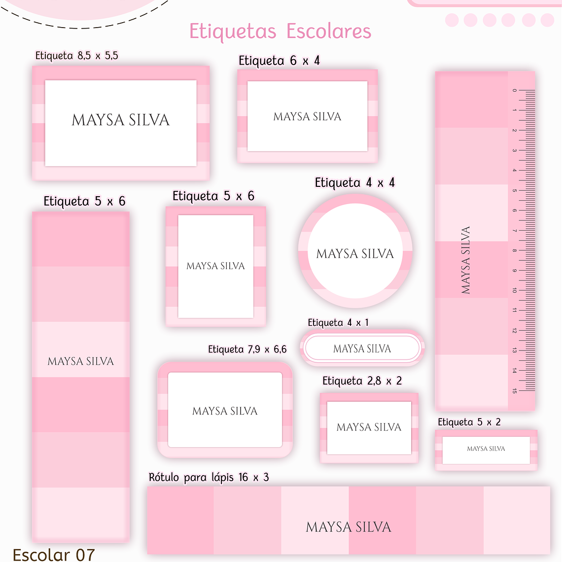 Arquivo Encadernação Kit Escolar - Rosa Neutro 6