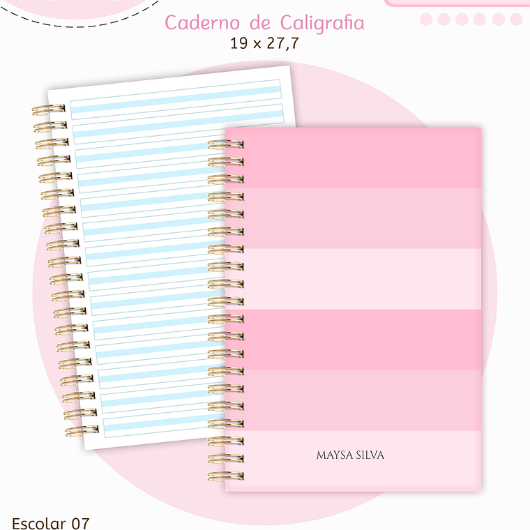 Arquivo Encadernação Kit Escolar - Rosa Neutro 7