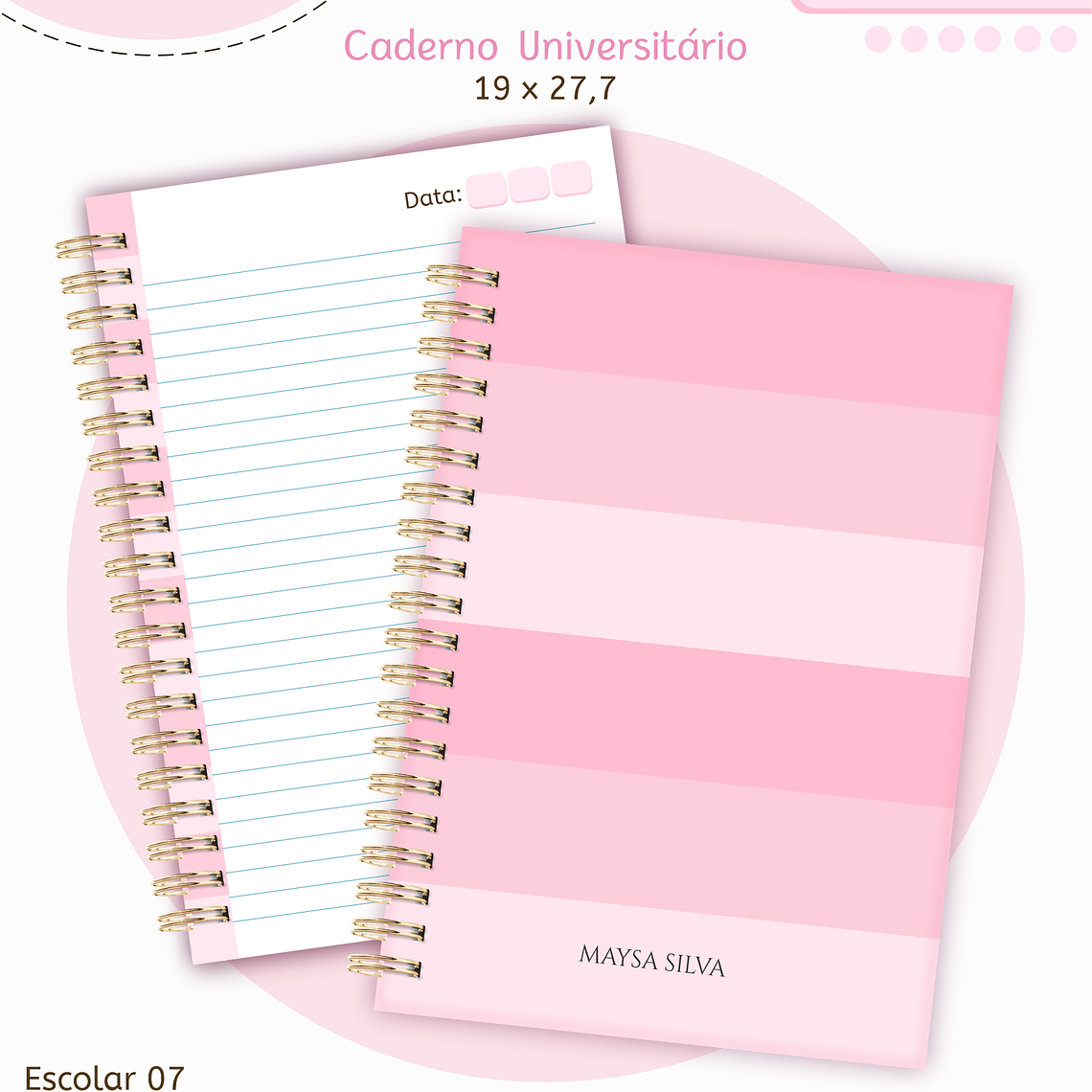 Arquivo Encadernação Kit Escolar - Rosa Neutro 8