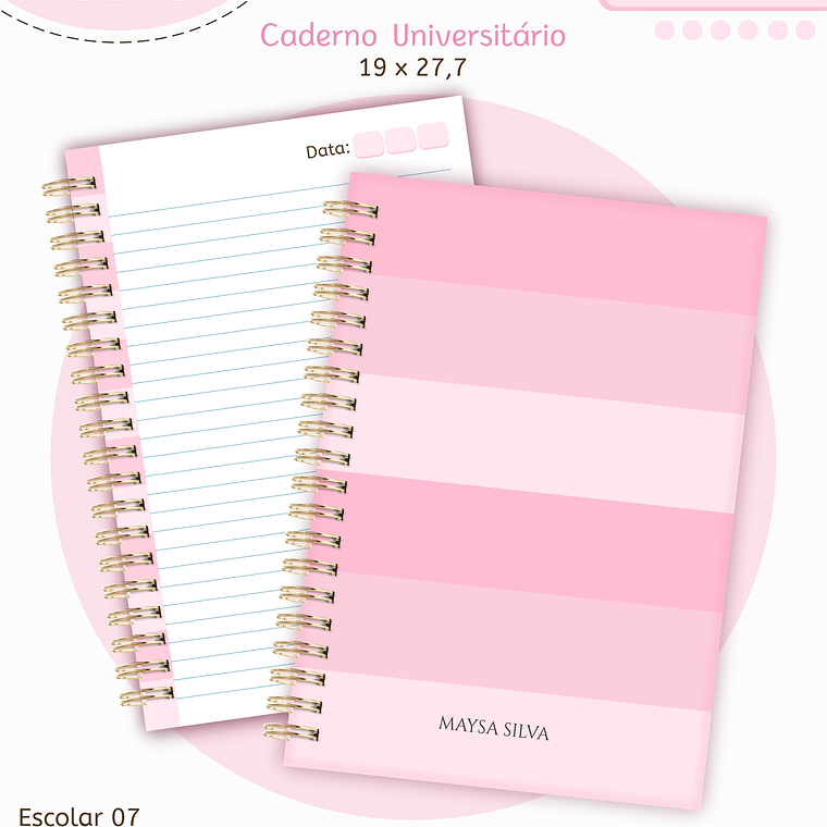 Arquivo Encadernação Kit Escolar - Rosa Neutro 8