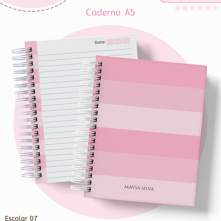 Arquivo Encadernação Kit Escolar - Rosa Neutro 9