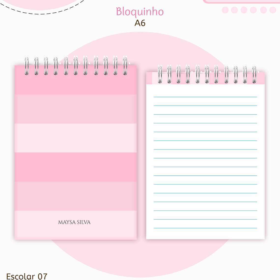 Arquivo Encadernação Kit Escolar - Rosa Neutro 10