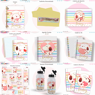 Arquivo Encadernação Kit Escolar - Snoopy
