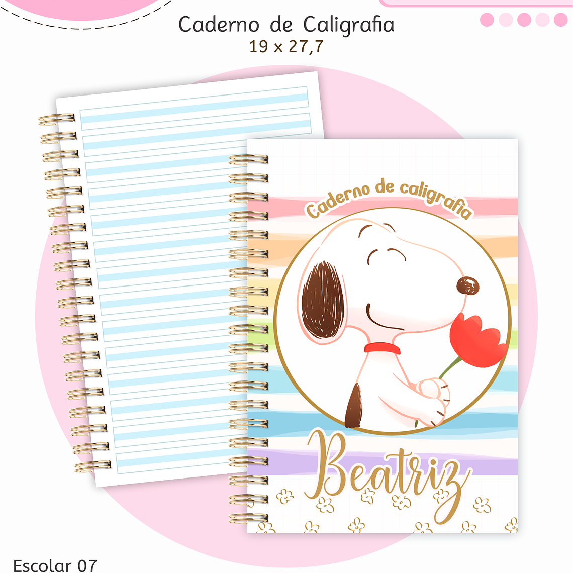 Arquivo Encadernação Kit Escolar - Snoopy 4