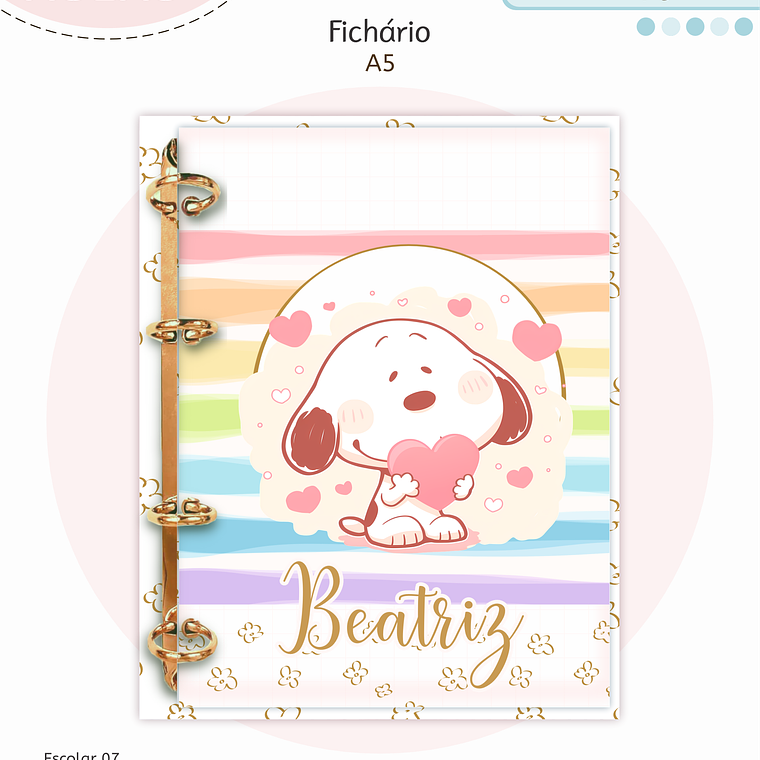 Arquivo Encadernação Kit Escolar - Snoopy 5