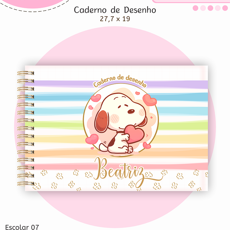 Arquivo Encadernação Kit Escolar - Snoopy 7