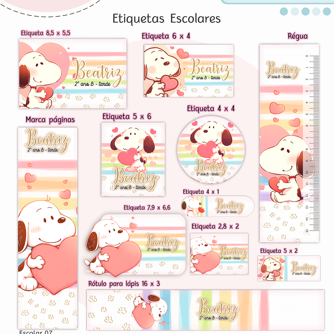 Arquivo Encadernação Kit Escolar - Snoopy 8