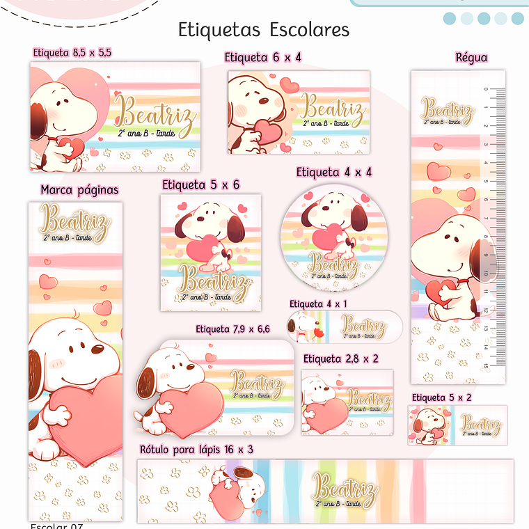 Arquivo Encadernação Kit Escolar - Snoopy 8