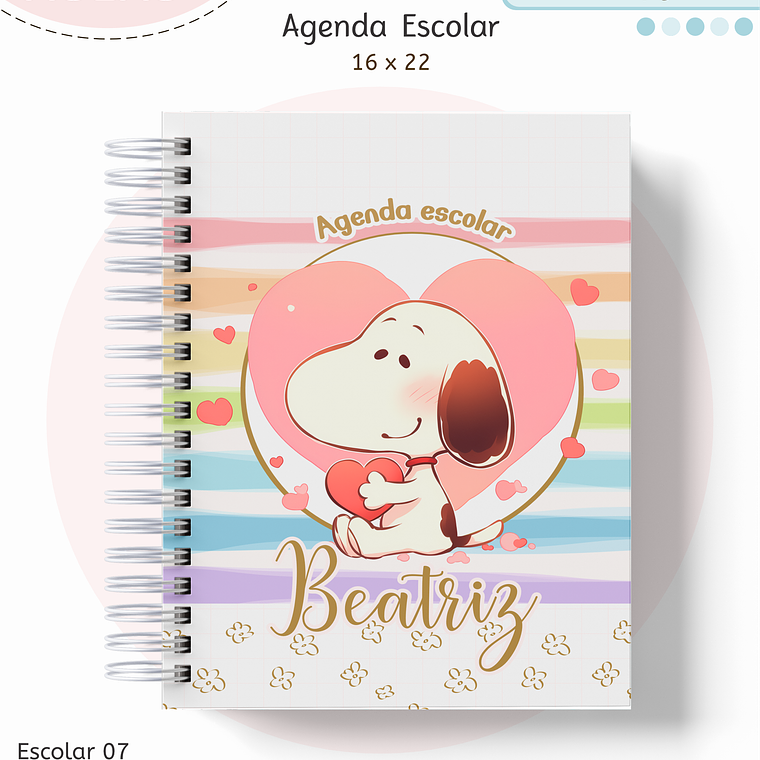 Arquivo Encadernação Kit Escolar - Snoopy 12