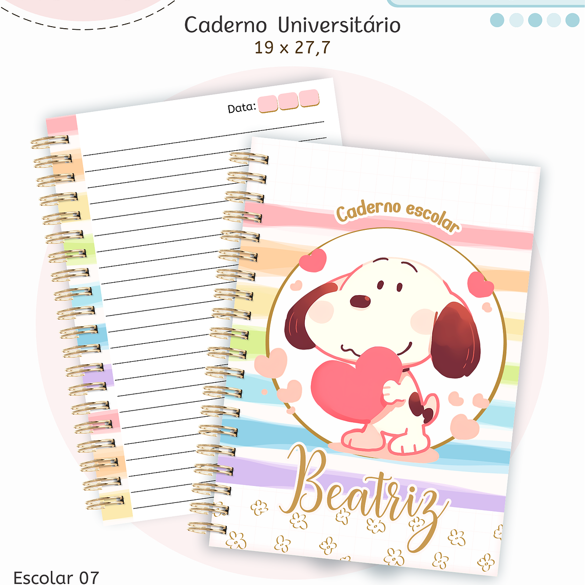 Arquivo Encadernação Kit Escolar - Snoopy 13