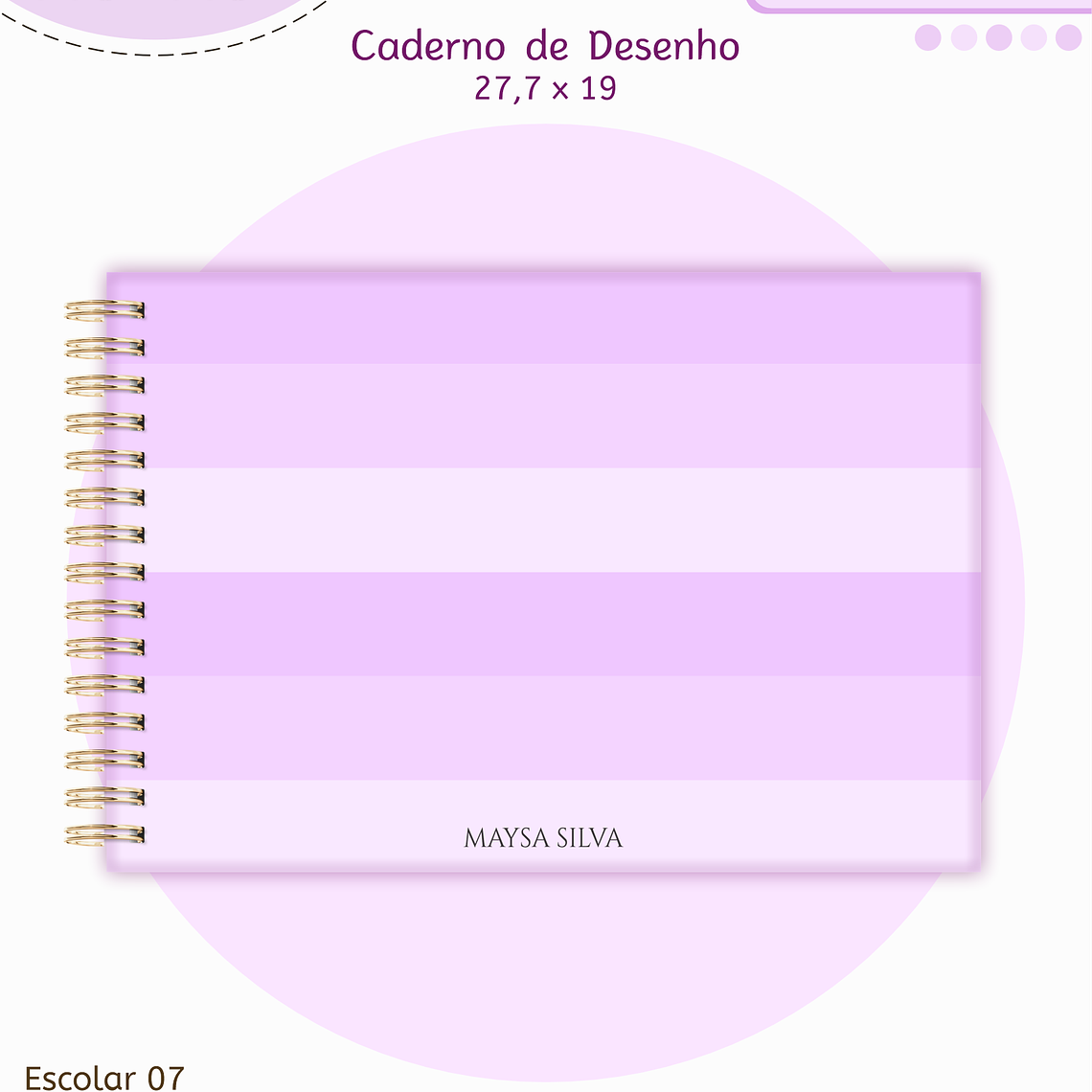 Arquivo Encadernação Kit Escolar - Lilás Neutro 4