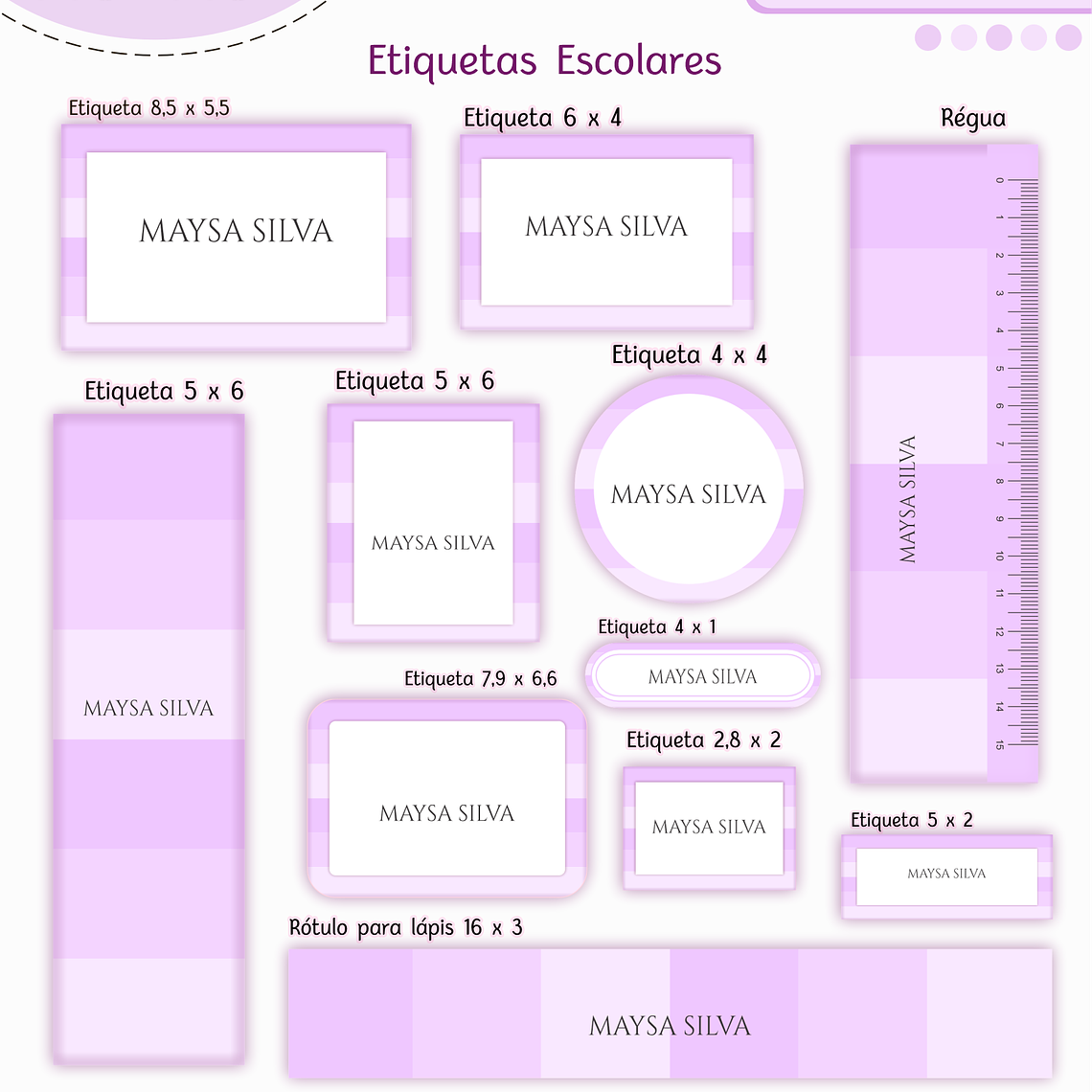 Arquivo Encadernação Kit Escolar - Lilás Neutro 5