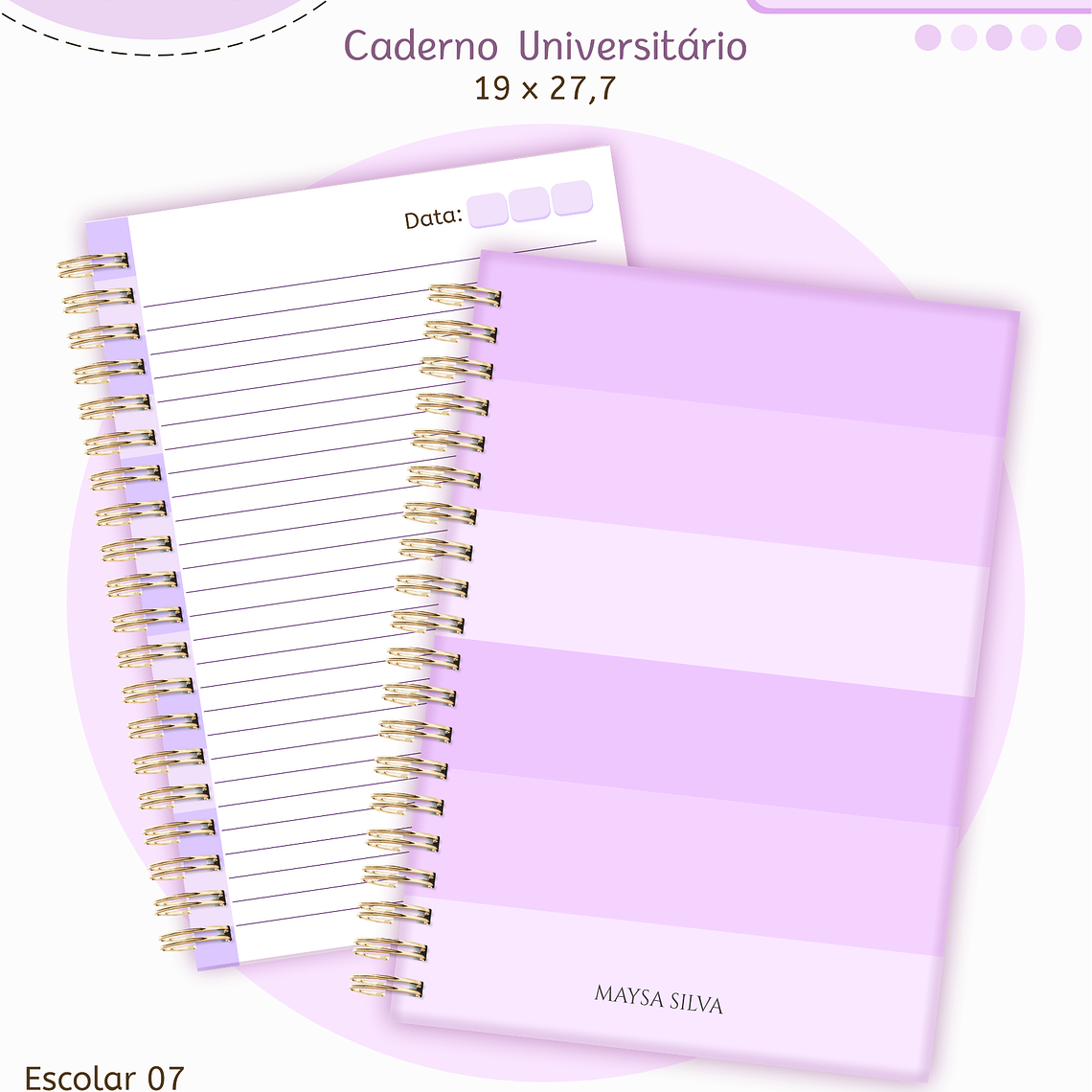 Arquivo Encadernação Kit Escolar - Lilás Neutro 7