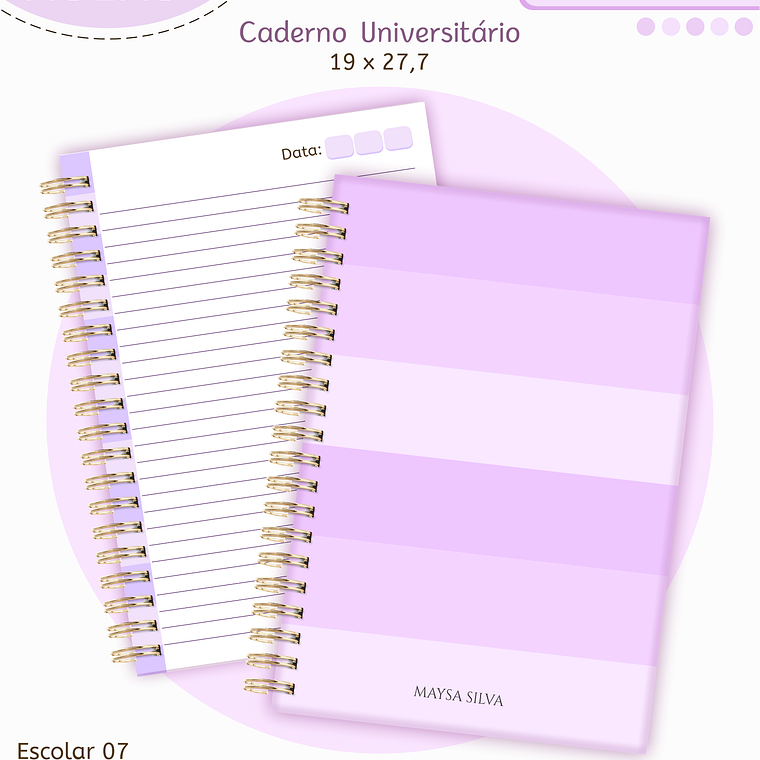 Arquivo Encadernação Kit Escolar - Lilás Neutro 7