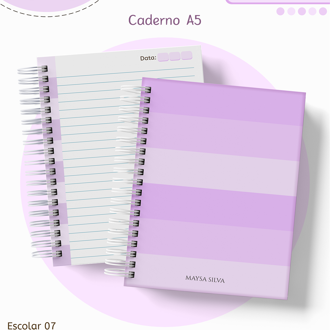 Arquivo Encadernação Kit Escolar - Lilás Neutro 9