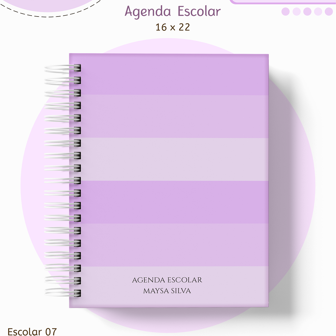 Arquivo Encadernação Kit Escolar - Lilás Neutro 10
