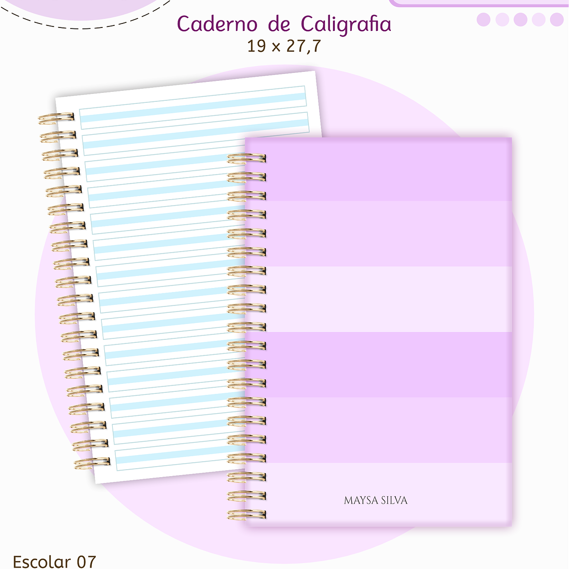 Arquivo Encadernação Kit Escolar - Lilás Neutro 12