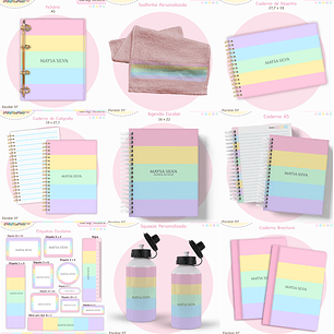 Arquivo Encadernação Kit Escolar - Candy Neutro