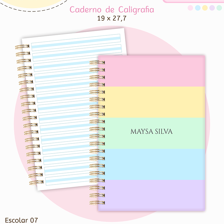 Arquivo Encadernação Kit Escolar - Candy Neutro 3