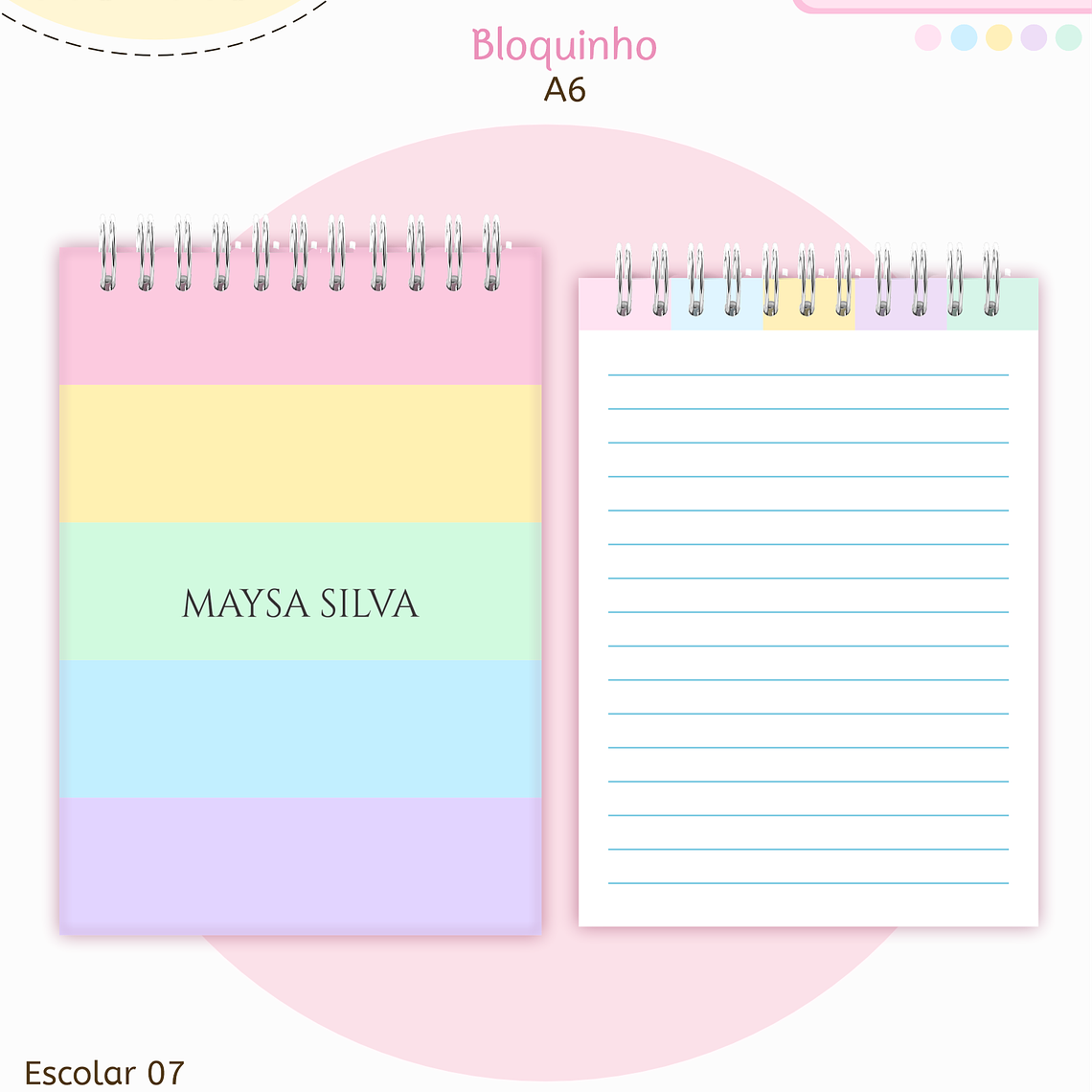 Arquivo Encadernação Kit Escolar - Candy Neutro 4