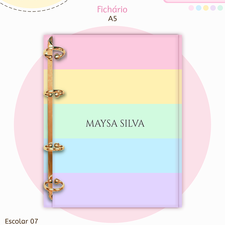 Arquivo Encadernação Kit Escolar - Candy Neutro 6