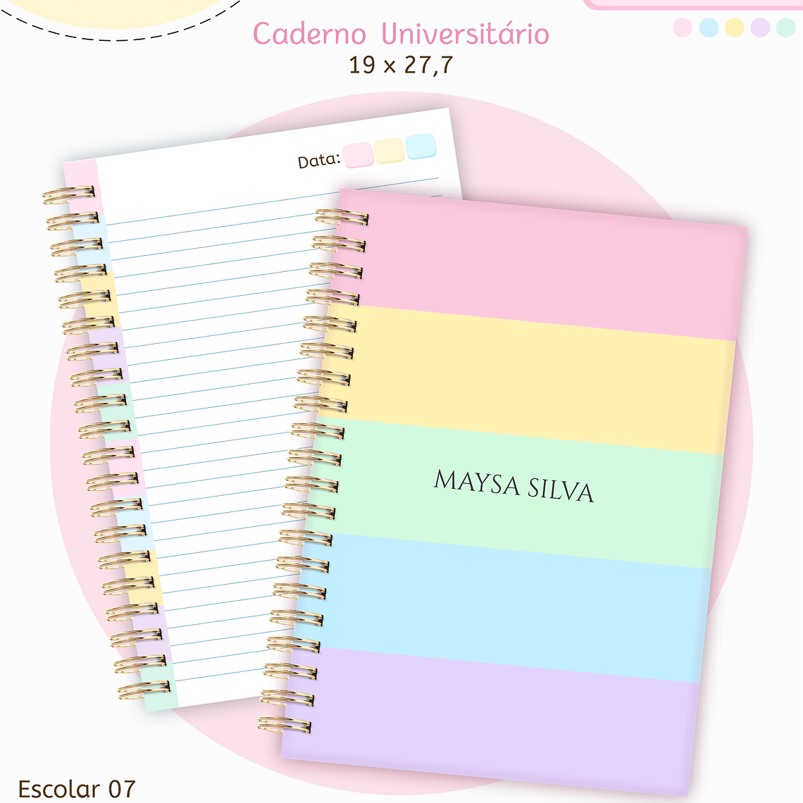 Arquivo Encadernação Kit Escolar - Candy Neutro 10