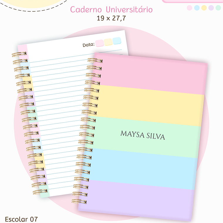 Arquivo Encadernação Kit Escolar - Candy Neutro 10