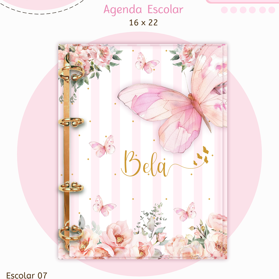 Arquivo Encadernação Kit Escolar - Borboletas 7