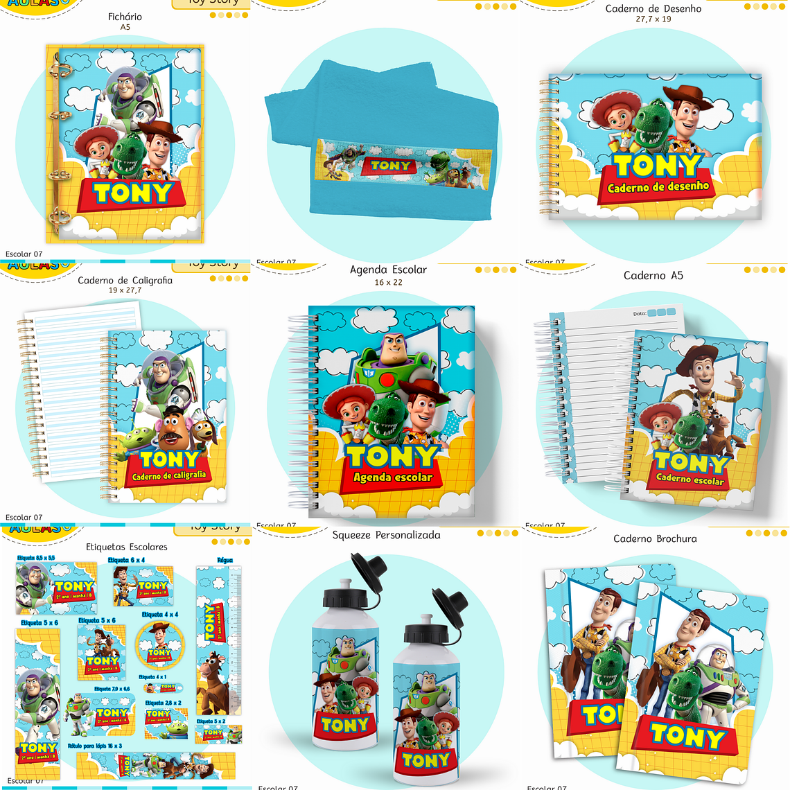 Arquivo Encadernação Kit Escolar - Toy Story 1