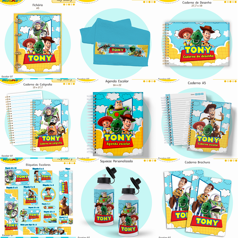 Arquivo Encadernação Kit Escolar - Toy Story 1