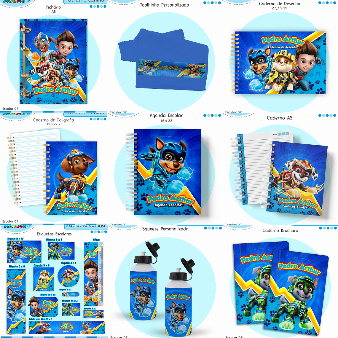 Arquivo Encadernação Kit Escolar - Patrulha Canina 1