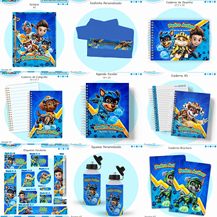 Arquivo Encadernação Kit Escolar - Patrulha Canina