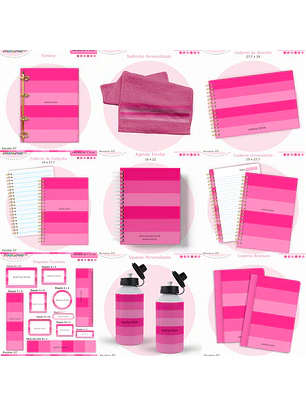 Arquivo Encadernação Kit Escolar - Pink Neutro