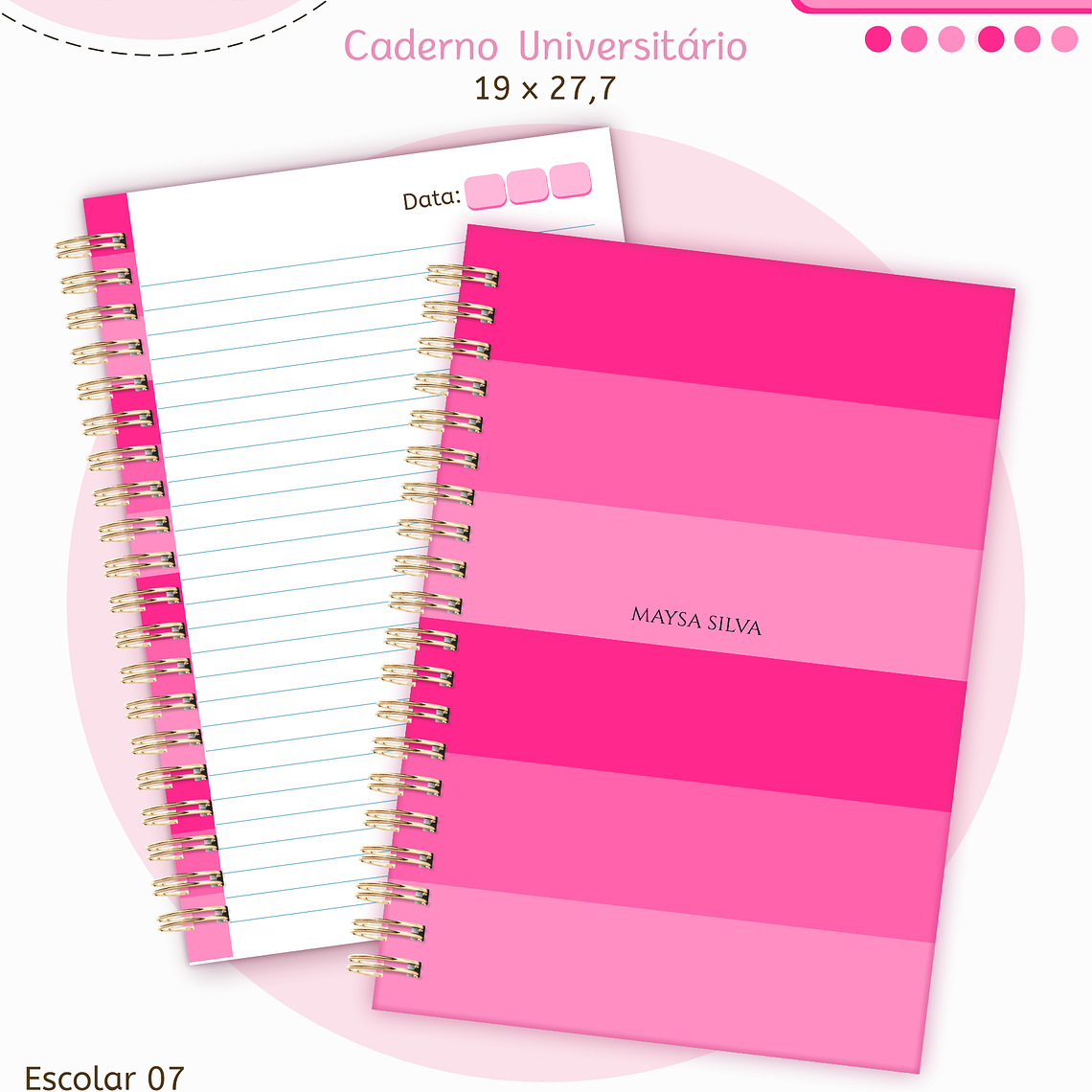 Arquivo Encadernação Kit Escolar - Pink Neutro 4