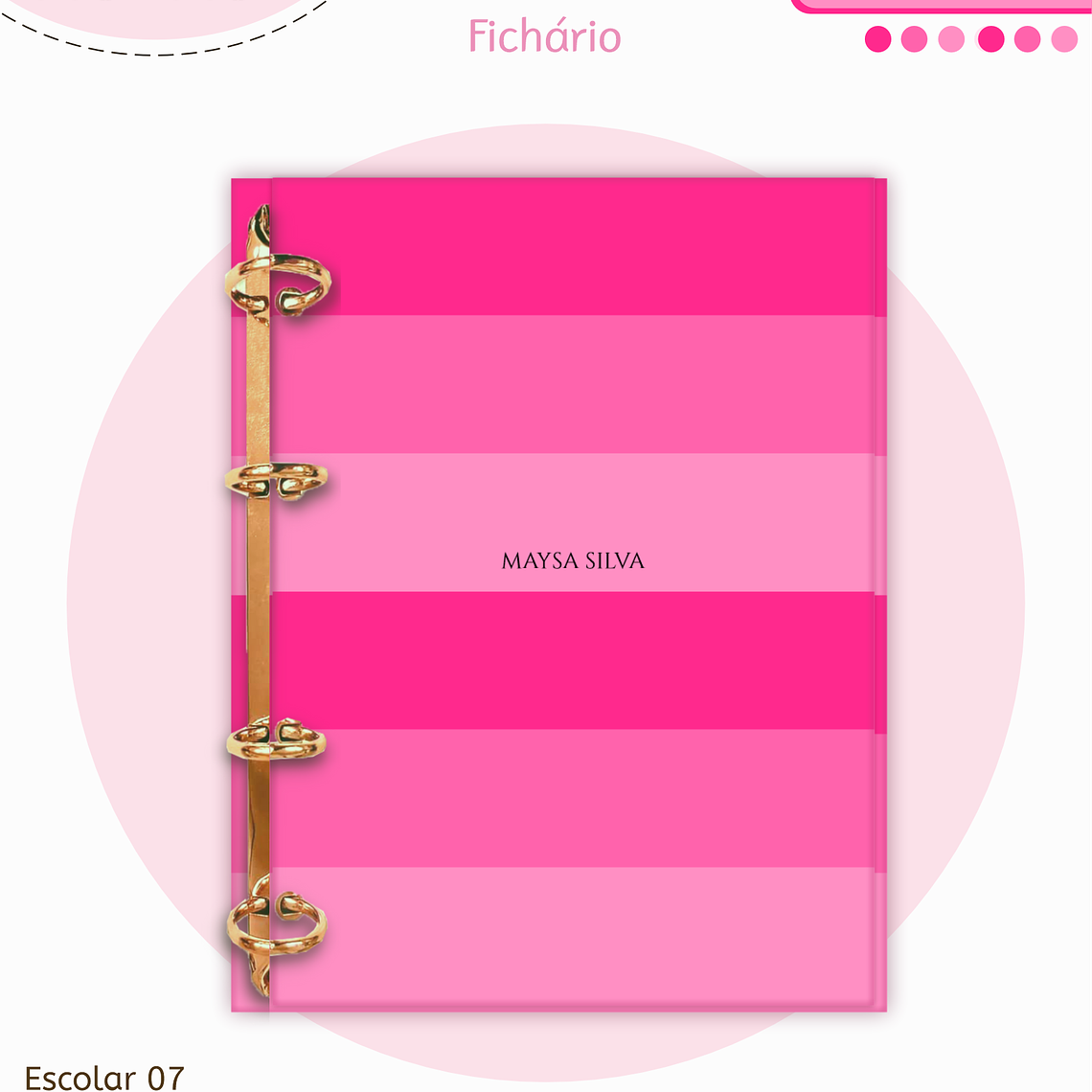 Arquivo Encadernação Kit Escolar - Pink Neutro 6