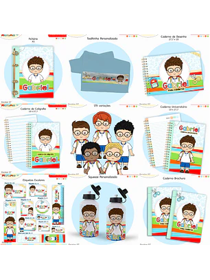 Arquivo Encadernação Kit Escolar - Aluninhos