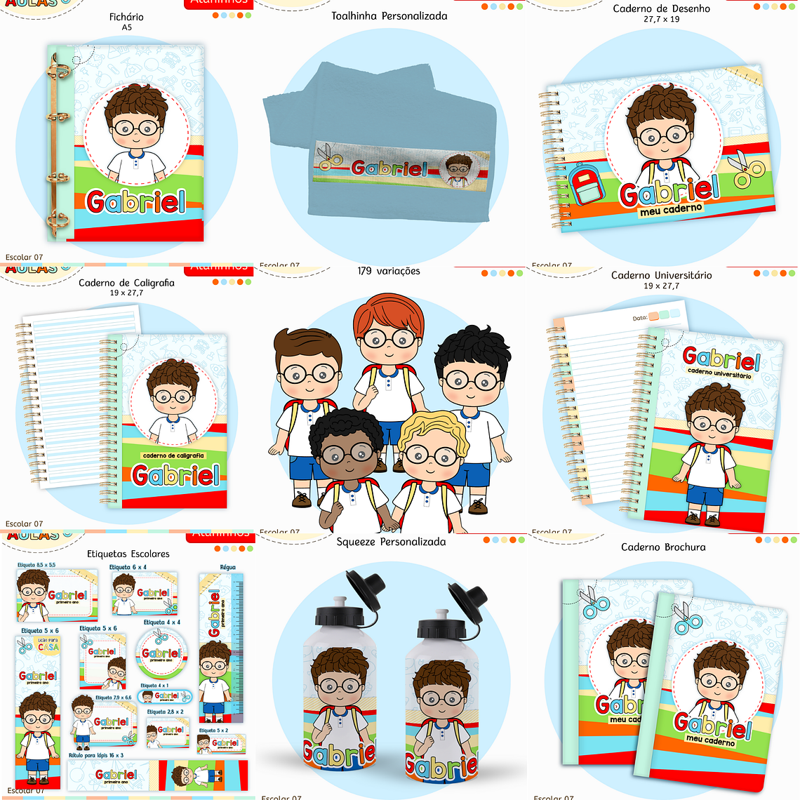 Arquivo Encadernação Kit Escolar - Aluninhos 1