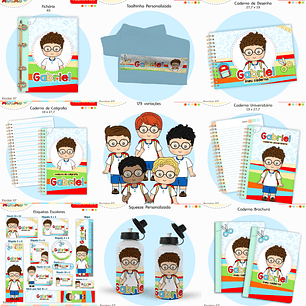 Arquivo Encadernação Kit Escolar - Aluninhos