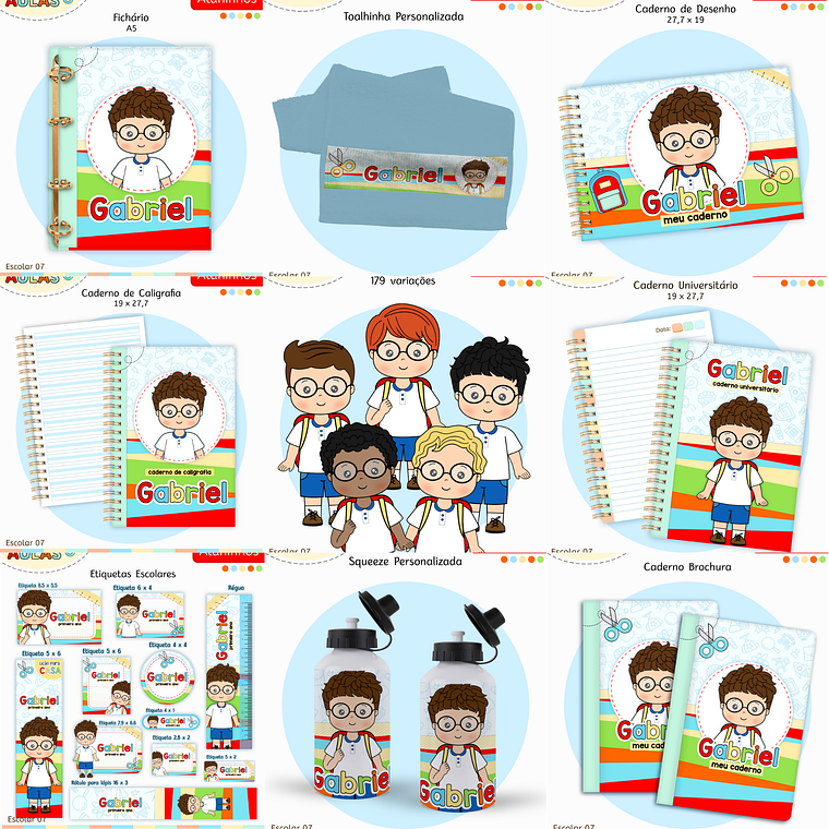 Arquivo Encadernação Kit Escolar - Aluninhos 1