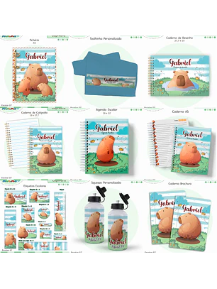 Arquivo Encadernação Kit Escolar - Capivara