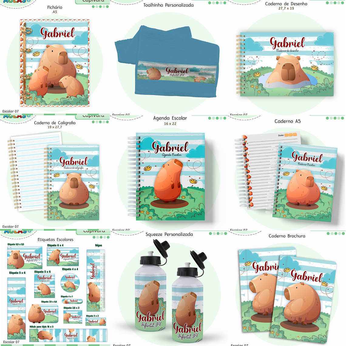 Arquivo Encadernação Kit Escolar - Capivara 1