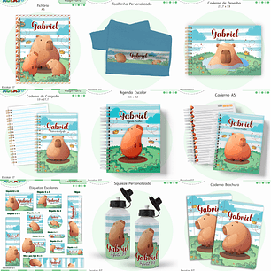 Arquivo Encadernação Kit Escolar - Capivara